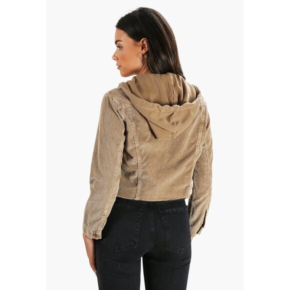 NSF "Rusty" Crop Hooded Corduroy Jacket in "Copper", size Small - Picture 15 of 16